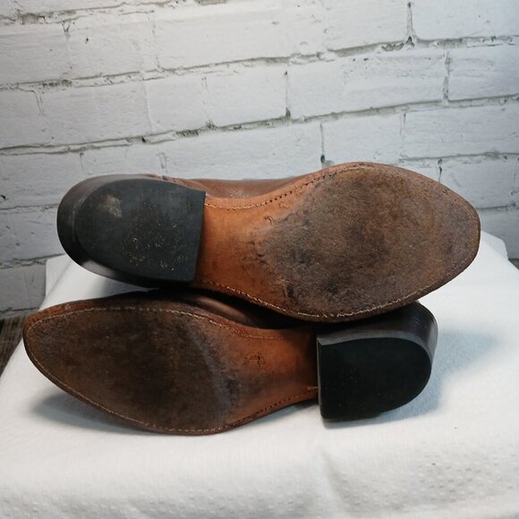 MENS VINTAGE LAREDO COWBOY BOOTS BROWN LEATHER POINT TOE SIZE 8.5 EE - Picture 3 of 12